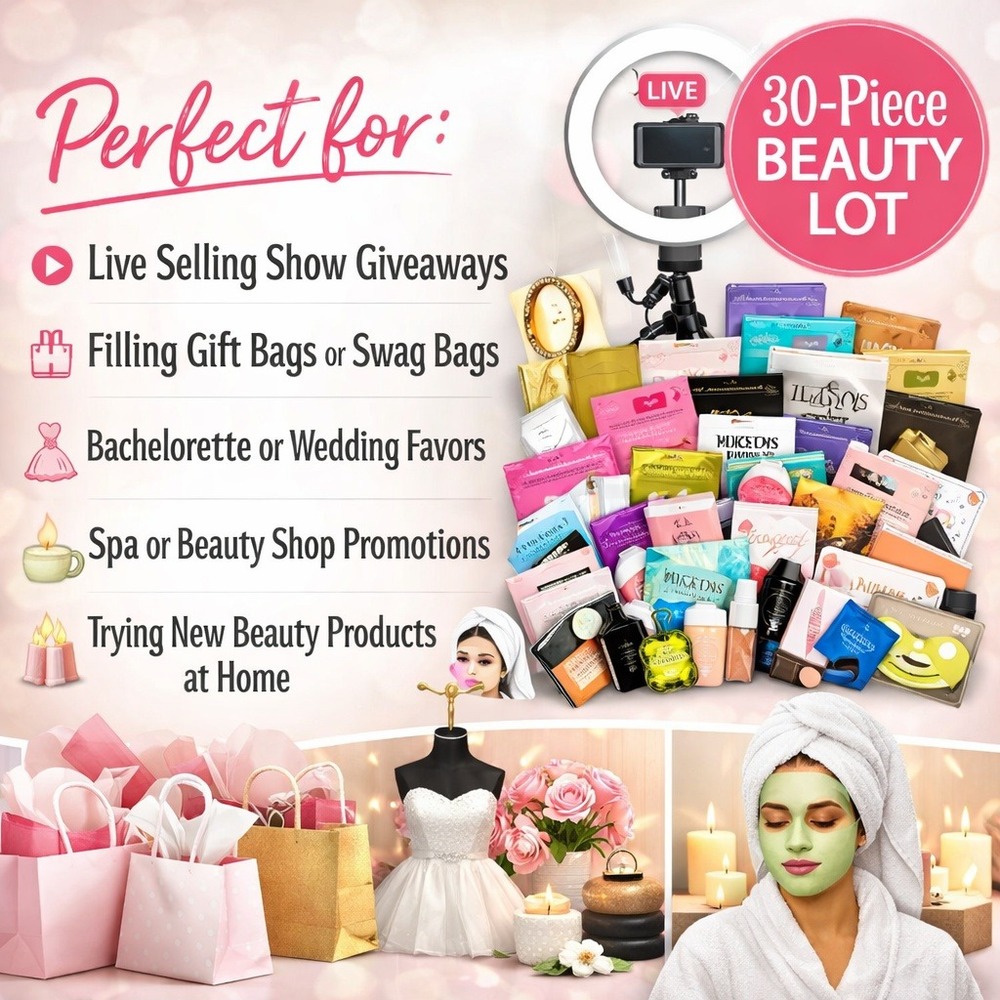 30-Piece Beauty Product Lot, Masks, Cosmetics, Eye Masks & Cleansing, Mixed